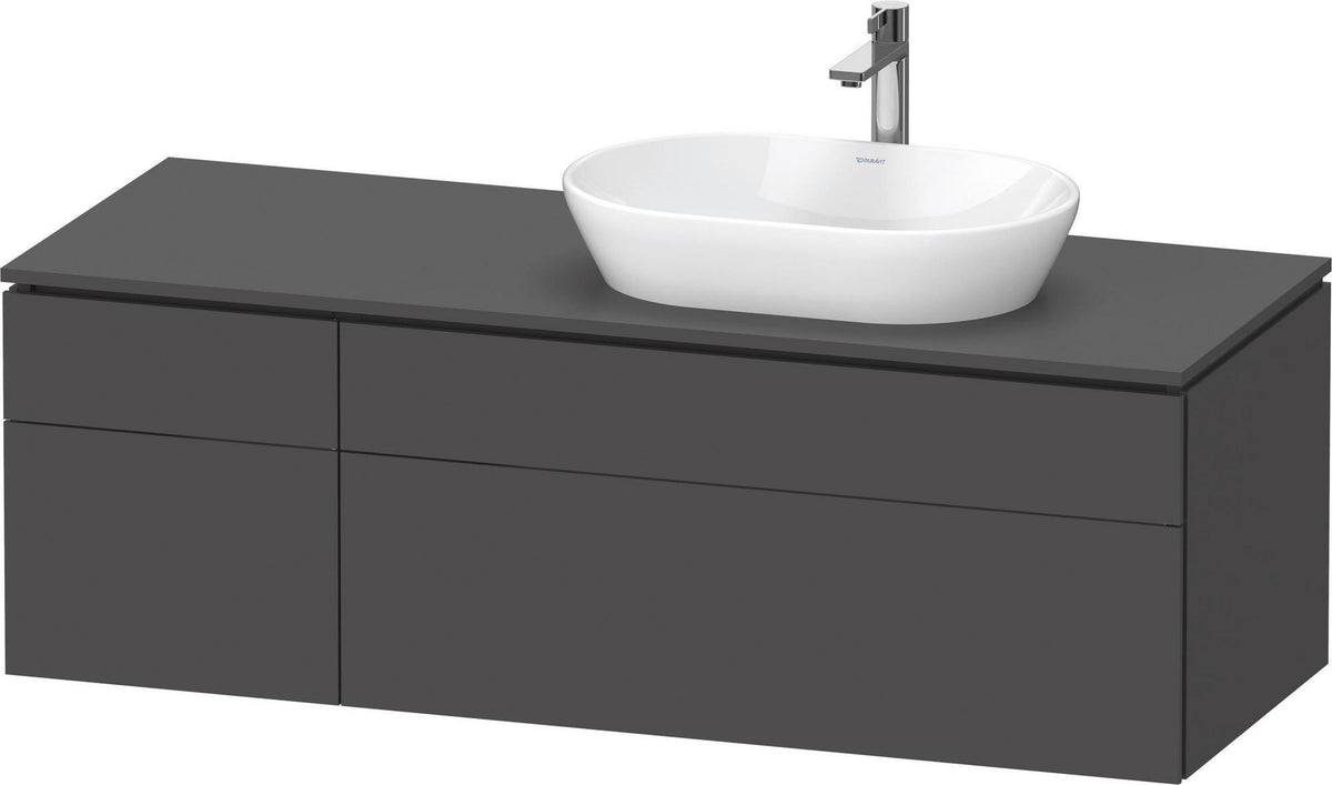 Duravit L-Cube Waschtischunterbau 1420 mm Taupe supermatt mit Tip-on und Soft-Close