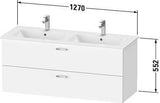 Duravit XBase Waschtischunterbau 1275 mm wandhängend mit 2 Schubkästen, Weiß Matt
