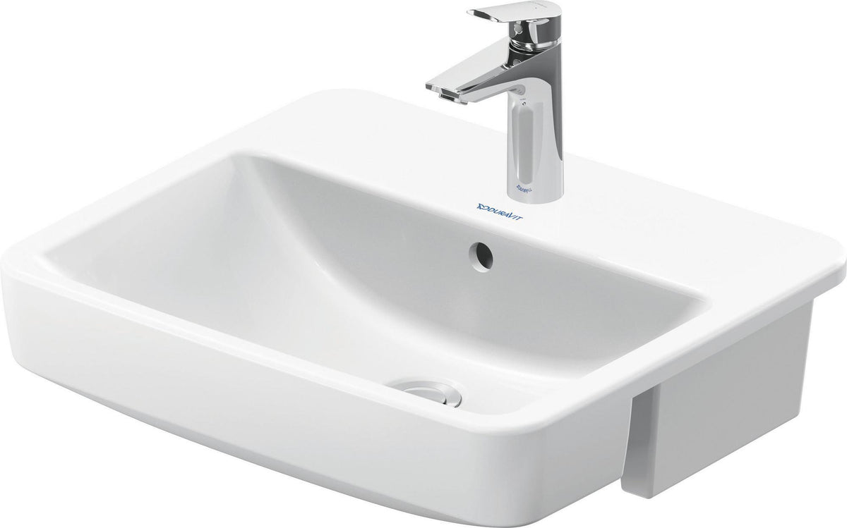 Duravit No.1 Halbeinbau-Waschtisch 550 mm weiß mit Überlauf und Hahnlochbank
