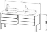 Duravit Luv Konsolenwaschtischunterbau bodenstehend 1733 mm weiß seidenmatt mit 2 Auszügen