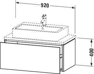 DURAVIT L-Cube Waschtischunterbau 920 mm taupe supermatt mit Tip-On-Technik