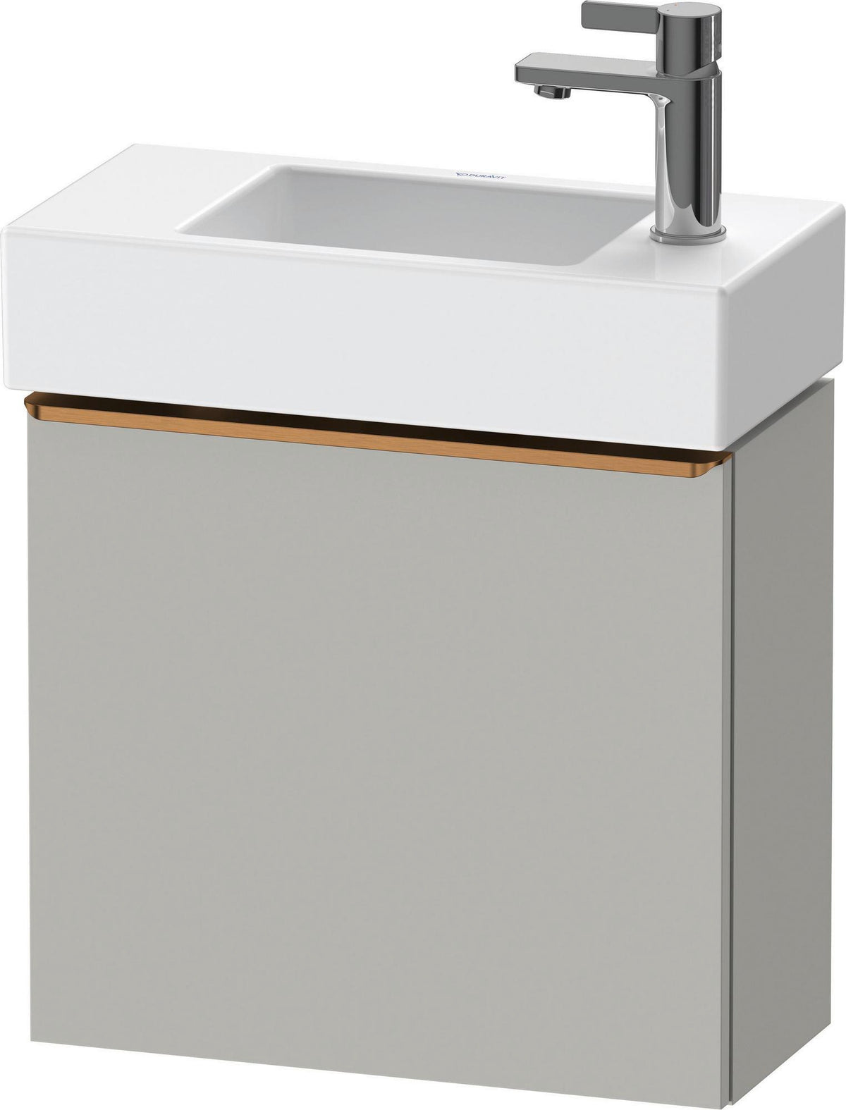 DURAVIT D-Neo Waschtischunterbau 484 mm betongrau matt mit Tür rechts und Bronze-Griff