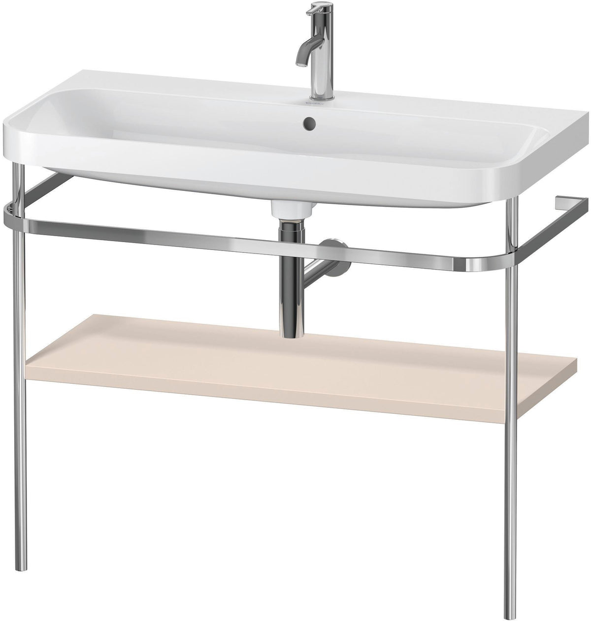 Duravit Happy D.2 c-shaped Waschtischset mit Metallkonsole, 975 mm, Taupe