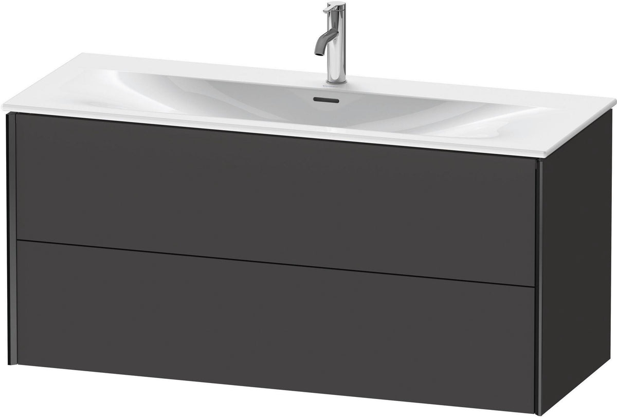 DURAVIT XViu Waschtischunterbau wandhängend 1210 mm, 2 Schubkästen, weiß matt – ohne Griff, mit Tip-On-Technik