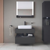 DURAVIT Qatego Hochschrank 400 mm, 2 Türen, weiß Hochglanz, Eiche Schw. Matt