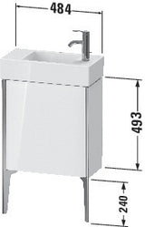 Duravit Waschtischunterbau XVIU 493x484x234 mm mit Tür, Aluminiumprofil seitlich, s-matt