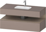 DURAVIT Qatego Einbauwaschtisch mit Konsolenwaschtischunterbau 1200 mm Eiche Terra & Weiß Hochglanz