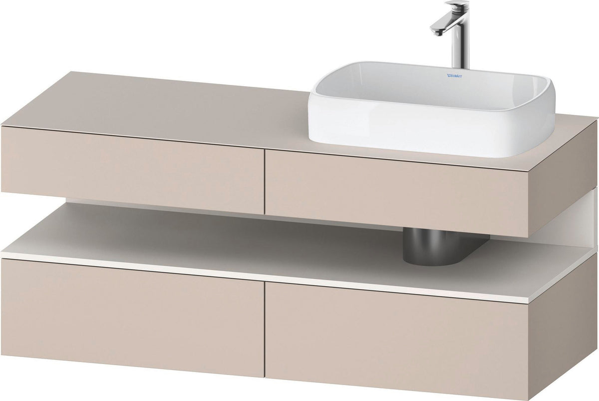 DURAVIT Qatego Konsolenwaschtischunterbau 1400 mm Weiß Matt Eiche Schwarz Matt wandhängend