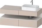 taupe matt / Nische weiß supermatt, mit Siphonausschnitt und Schürze / sonstige