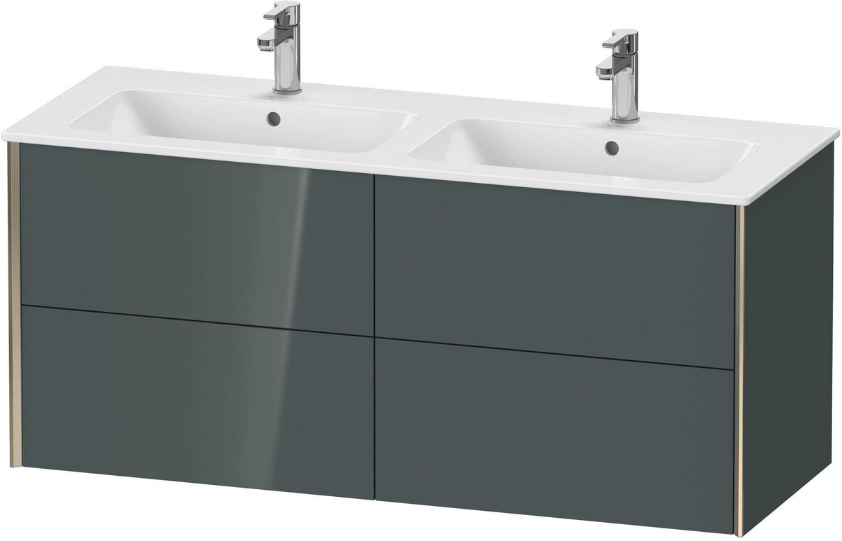 Duravit XViu Waschtischunterbau wandhängend 1280 mm, 4 Schubkästen, champagner matt/weiß matt