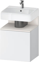DURAVIT Qatego Waschtischunterbau 490 mm wandhängend, 1 Tür links, Weiß Matt mit Eiche Schwarz Nische