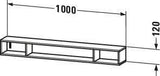 Duravit L-Cube Regalelement 1000 mm, 3 Fächer, amerikanischer Nussbaum, wandhängend
