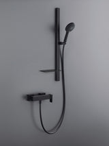 DURAVIT Brausestange mit Ablage 800 mm, Schwarz Matt – Höhenverstellbar & Verdeckte Befestigung