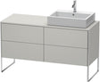 DURAVIT XSquare Waschtischunterbau betongrau matt 1400 mm mit 4 Auszügen