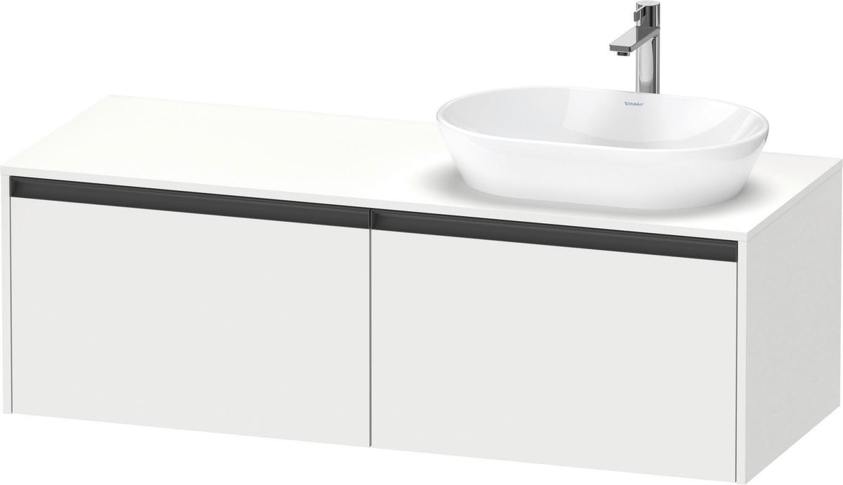 Duravit Ketho.2 Konsolen-Waschtischunterbau 1400 mm Betongrau Matt mit 2 Auszügen
