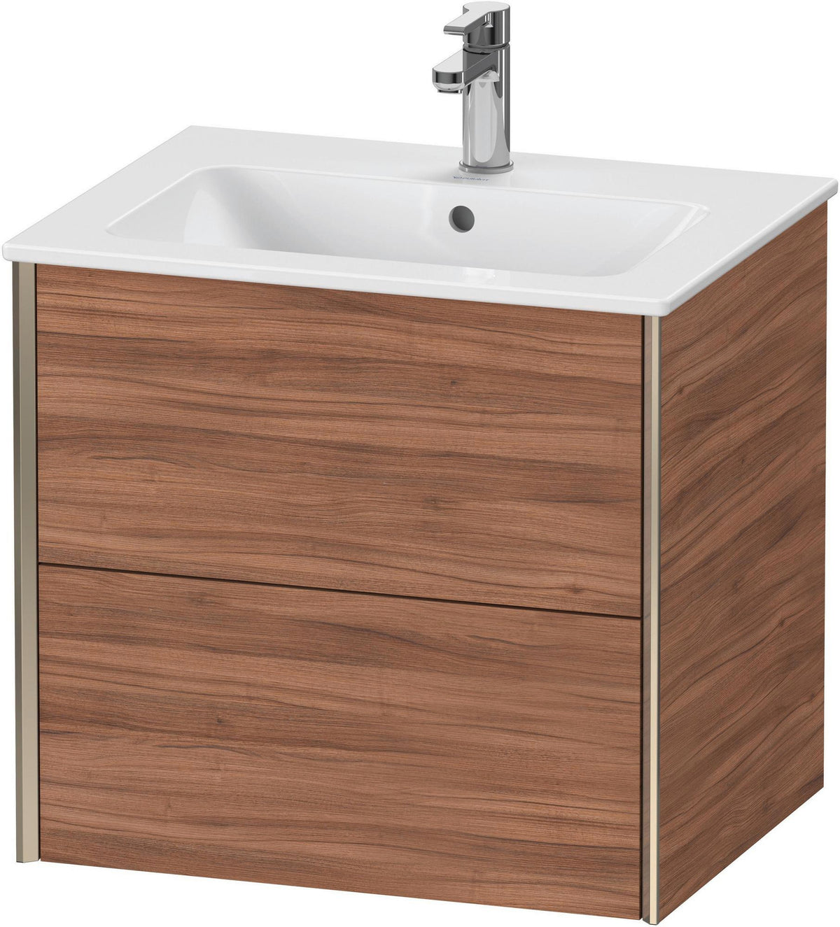DURAVIT XViu Waschtischunterbau wandhängend 610 mm, 2 Schubkästen, weiß matt – ohne Griff, mit Tip-On-Technik