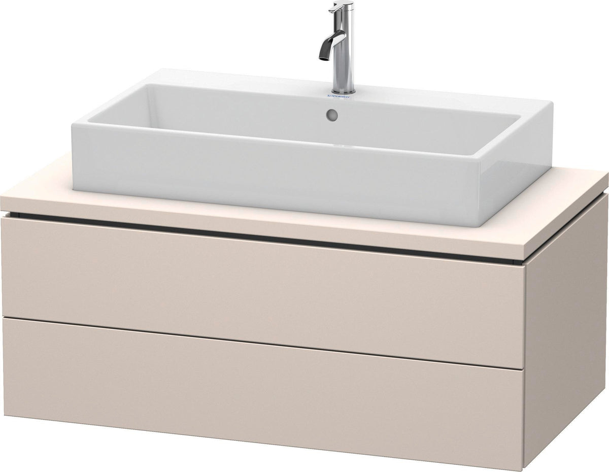 Duravit L-Cube Konsolenwaschtischunterbau 1020 mm betongrau matt mit 2 Schubkästen und Tip-On-Technik