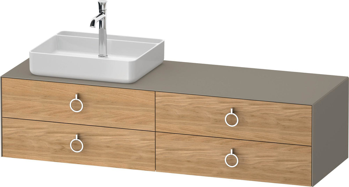DURAVIT White Tulip Konsolenwaschtischunterbau 1600 mm, 4 Schubkästen, Weiß Seidenmatt, Philippe Starck