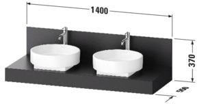 DURAVIT Balcoon Konsole 1400x370x550 mm mit Ausschnitt links, Lava Struktur