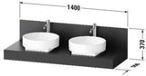 DURAVIT Balcoon Konsole 1400x370x550 mm mit Ausschnitt links, Lava Struktur