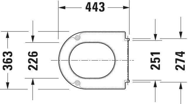 DURAVIT WC-Sitz Happy D. ohne SoftClose Scharnier Edelstahl, weiß