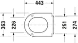 DURAVIT WC-Sitz Happy D. ohne SoftClose Scharnier Edelstahl, weiß