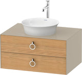 DURAVIT White Tulip Waschtischunterbau 800 mm, wandhängend, 2 Schubkästen, Nussbaum/Taupe Hochglanz