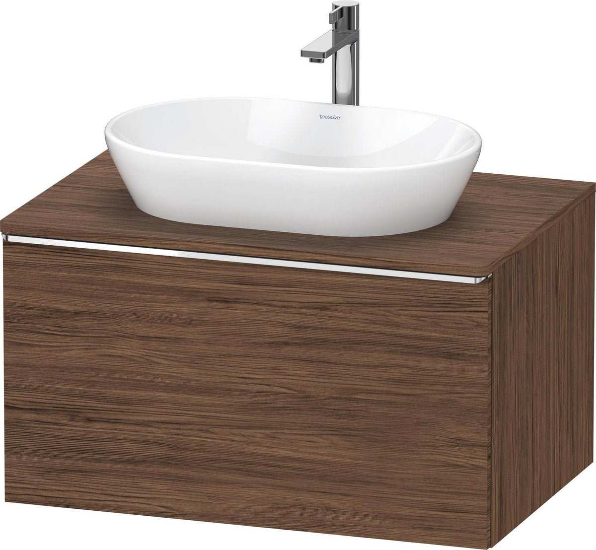 DURAVIT D-Neo Konsolenwaschtischunterbau 800 mm betongrau matt mit Bronze-Griff und Soft-Close-Auszug