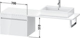 Duravit DuraStyle Konsolenunterschrank 700 mm weiß matt mit Auszug und Dämpfung
