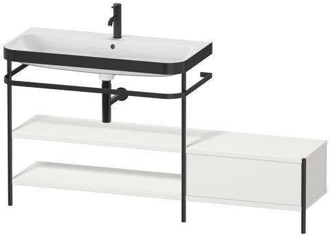 Duravit Waschtischset Happy D.2 Plus 1600x490mm taupe supermatt mit Hahnloch