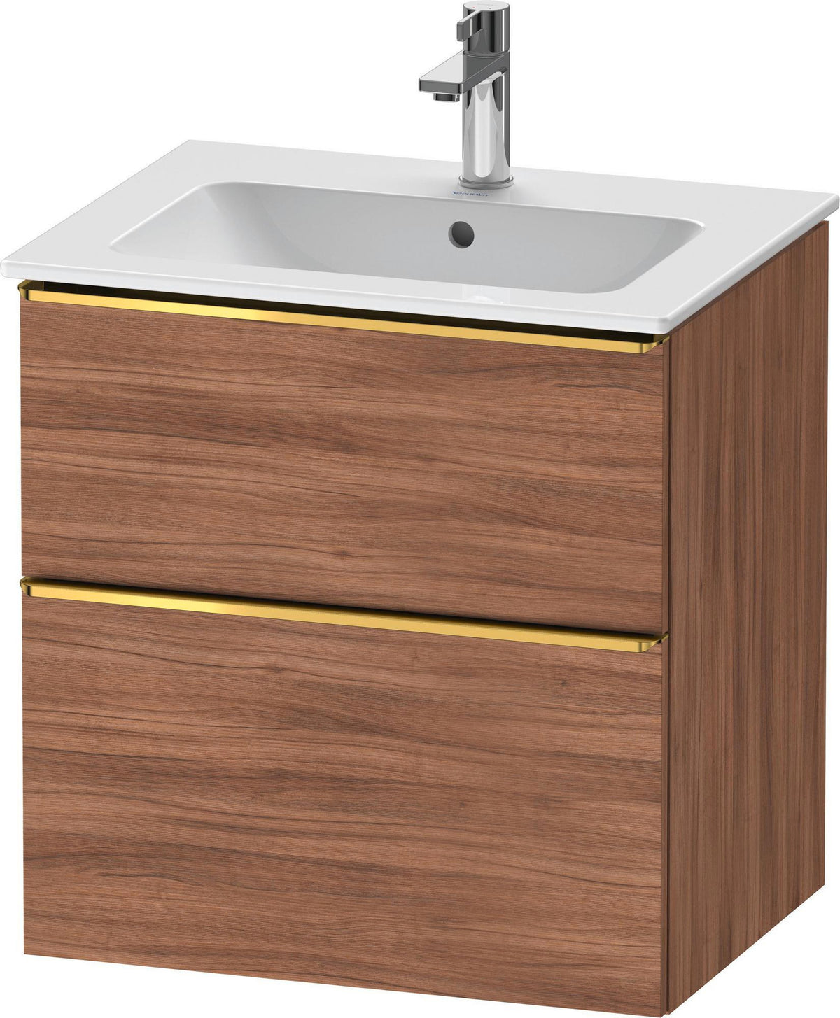 DURAVIT D-Neo Waschtischunterbau 610 mm Eiche Schwarz mit Bronze Griff – wandhängend