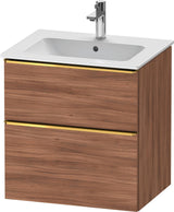 DURAVIT D-Neo Waschtischunterbau 610 mm Eiche Schwarz mit Bronze Griff – wandhängend