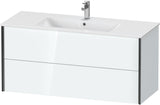 Duravit XViu Waschtischunterbau wandhängend 1210 mm, 2 Schubkästen, champagner matt/weiß matt