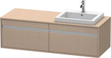 Duravit Ketho Waschtischunterbau 1400 mm wandhängend, 2 Auszüge, weiß matt, Becken links