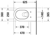 DURAVIT Wand-WC Darling New 625 mm Tiefspüler mit Spülrand, weiß