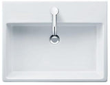 DURAVIT Vero Air Waschtisch 600 mm, weiß, mit Hahnlochbank und 1 Hahnloch, ohne Überlauf, für Wandmontage