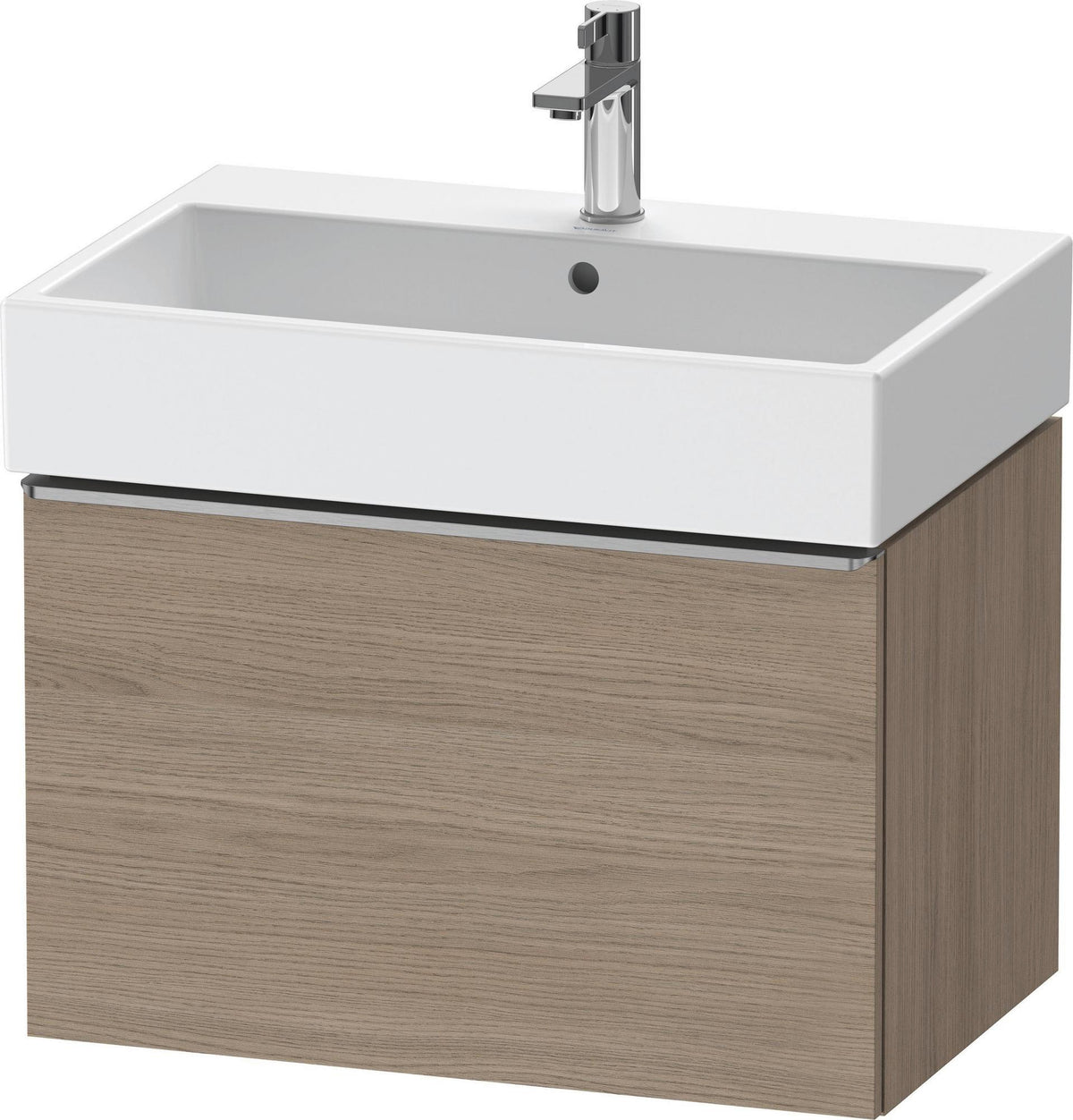 Duravit D-Neo Waschtischunterbau 684 mm Eiche Terra Matt mit Auszug und Bronze-Griff