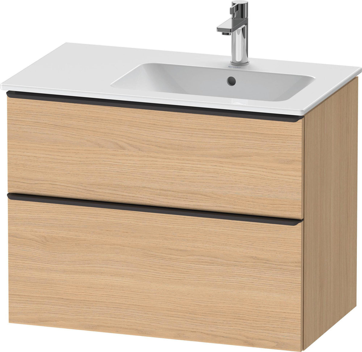 DURAVIT D-Neo Waschtischunterbau 810 mm Weiß Matt mit Bronze Griff und Soft-Close