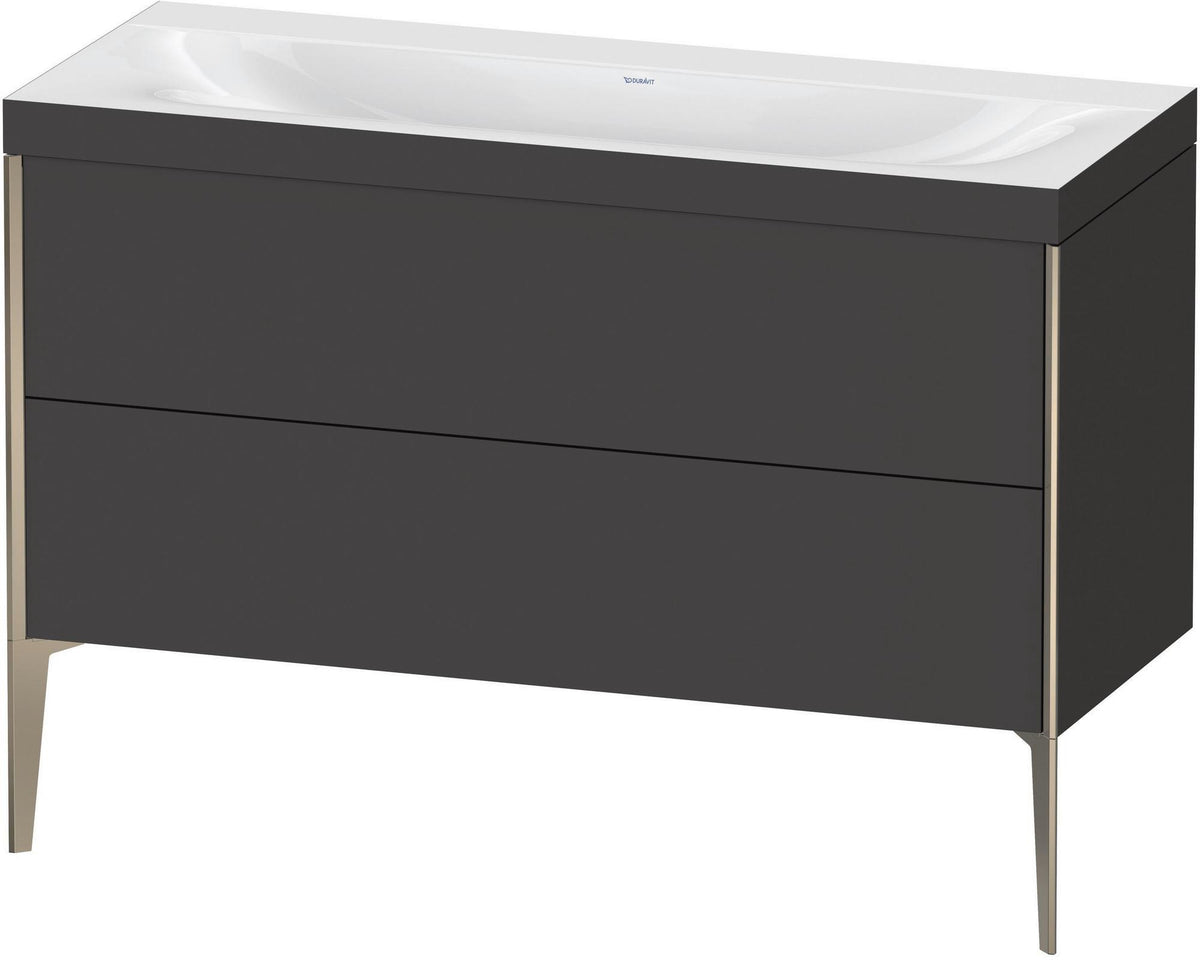 DURAVIT XViu c-bonded Waschtischunterbauset 1200 mm, 2 Auszüge, anthrazit, bodenstehend