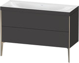DURAVIT XViu c-bonded Waschtischunterbauset 1200 mm, 2 Auszüge, anthrazit, bodenstehend