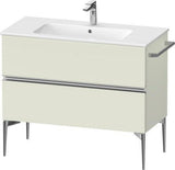 Duravit Sivida Waschtischunterbau 1010 mm bodenstehend, 2 Schubkästen, Soft-Close, Weiß Matt/Chrom
