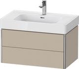 DURAVIT XSquare Waschtischunterbau 784 mm Taupe mit 2 Schubkästen und Tip-on Technik