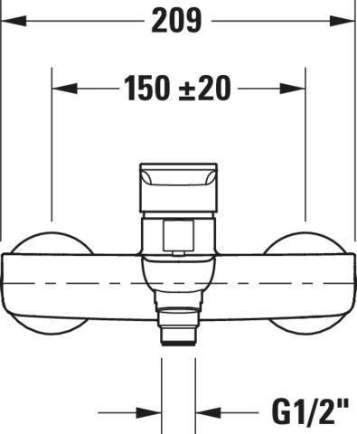 DURAVIT B.3 Einhebel-Wannenmischer Aufputz – Chrom, Keramikmischsystem, 147 mm Ausladung