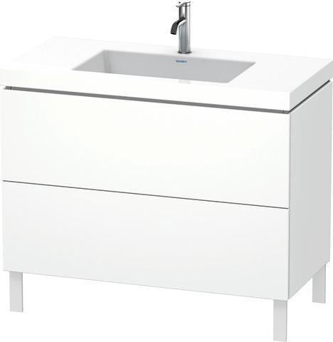 Duravit L-Cube Waschtischset 1000x480mm mit Vero Air Möbelwaschtisch, 2 Auszüge, 1 Hahnlochbank, seidenmatt