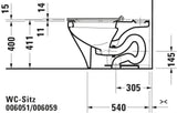 DURAVIT WC-Sitz DuraStyle Weiß mit Edelstahl-Scharnieren, Duroplast, abnehmbar