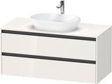 Duravit Ketho.2 Konsolen-Waschtischunterbau 1200 mm betongrau matt mit 2 Schubkästen
