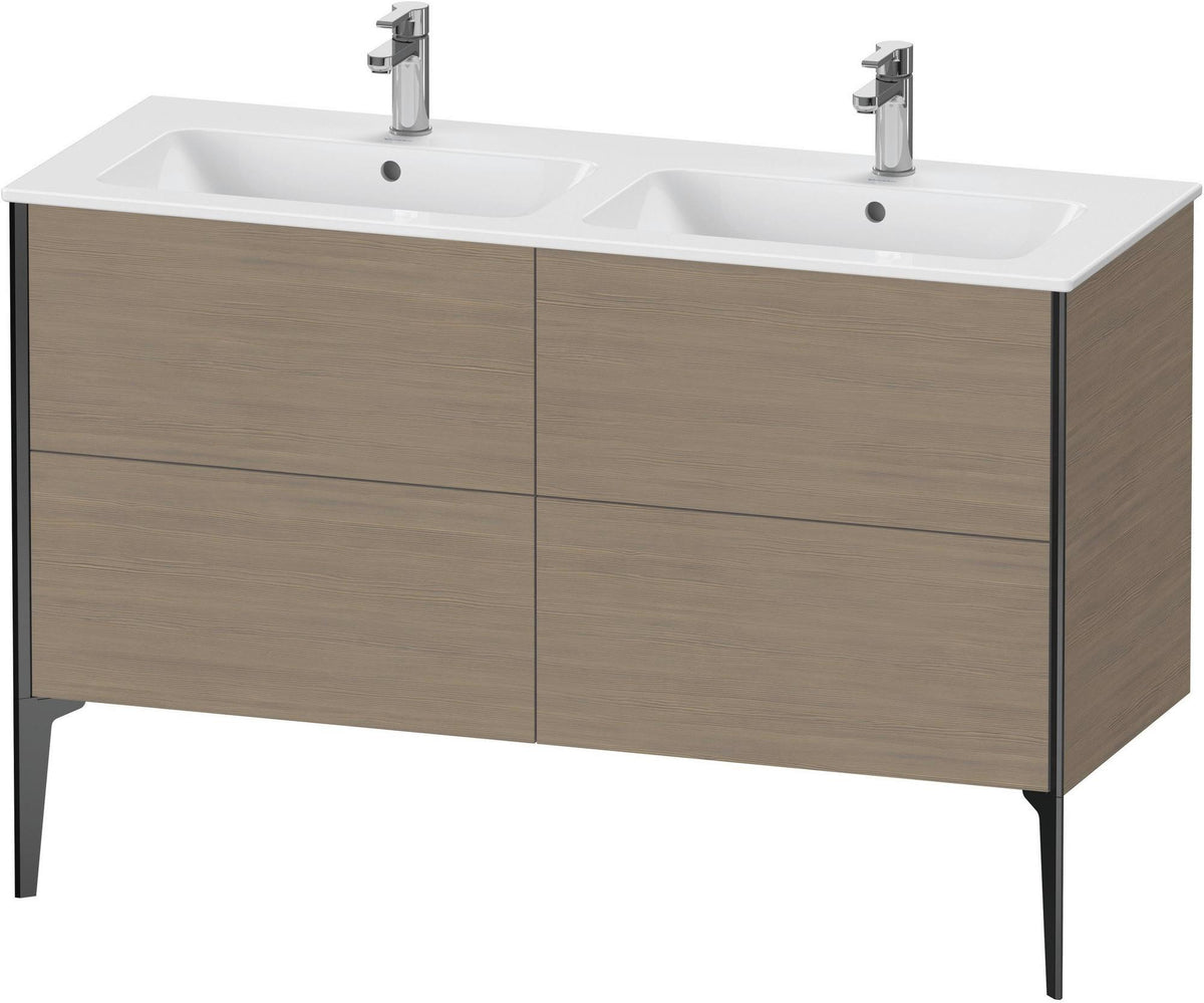 DURAVIT XViu Waschtischunterbau bodenstehend 1280 mm, 4 Auszüge, weiß matt – Tip-On
