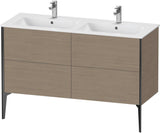 DURAVIT XViu Waschtischunterbau bodenstehend 1280 mm, 4 Auszüge, weiß matt – Tip-On