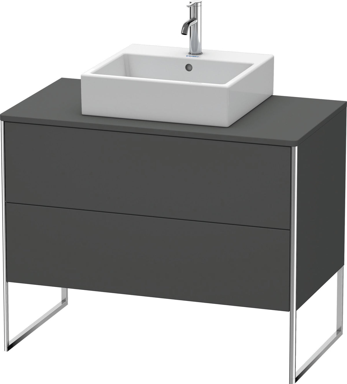DURAVIT XSquare Waschtischunterbau bodenstehend 1000 mm Graphit Matt mit 2 Schubkästen