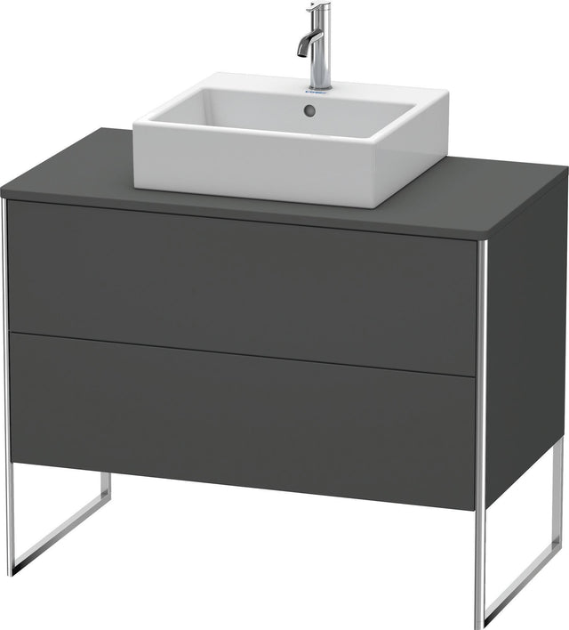 DURAVIT XSquare Waschtischunterbau bodenstehend 1000 mm Graphit Matt mit 2 Schubkästen